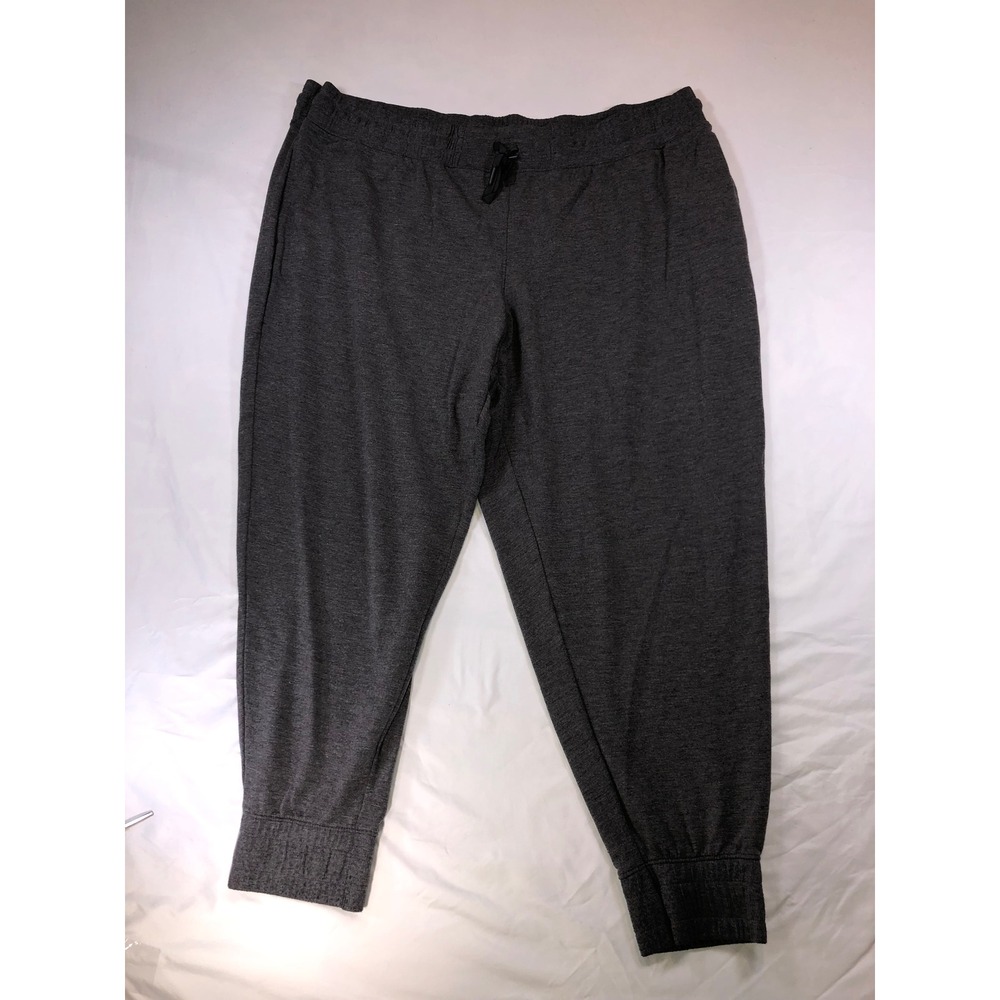 Tek Gear Mens 2X Charcoal Gray Heathered Jogger Pants Drawstring Cuffs RN73277